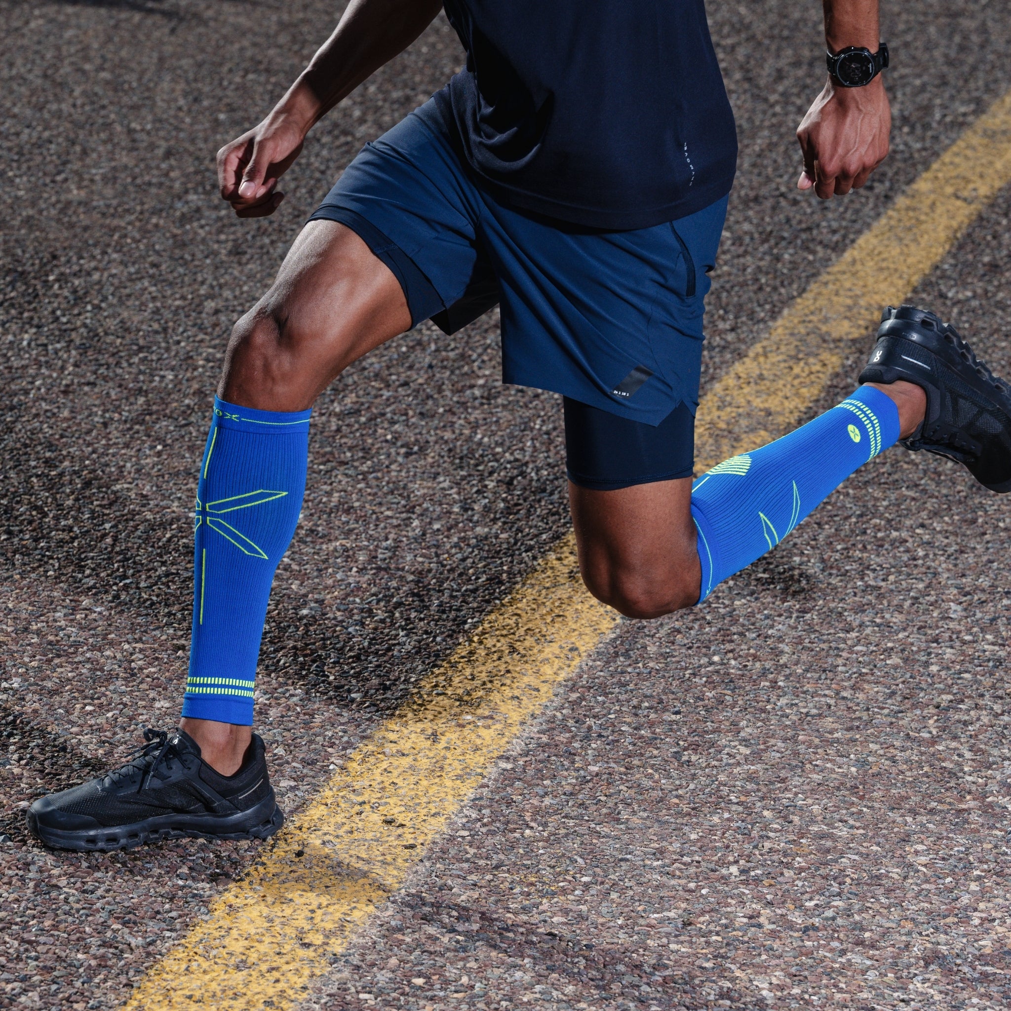 Calf Sleeves Men | Blue / Yellow - Image 6