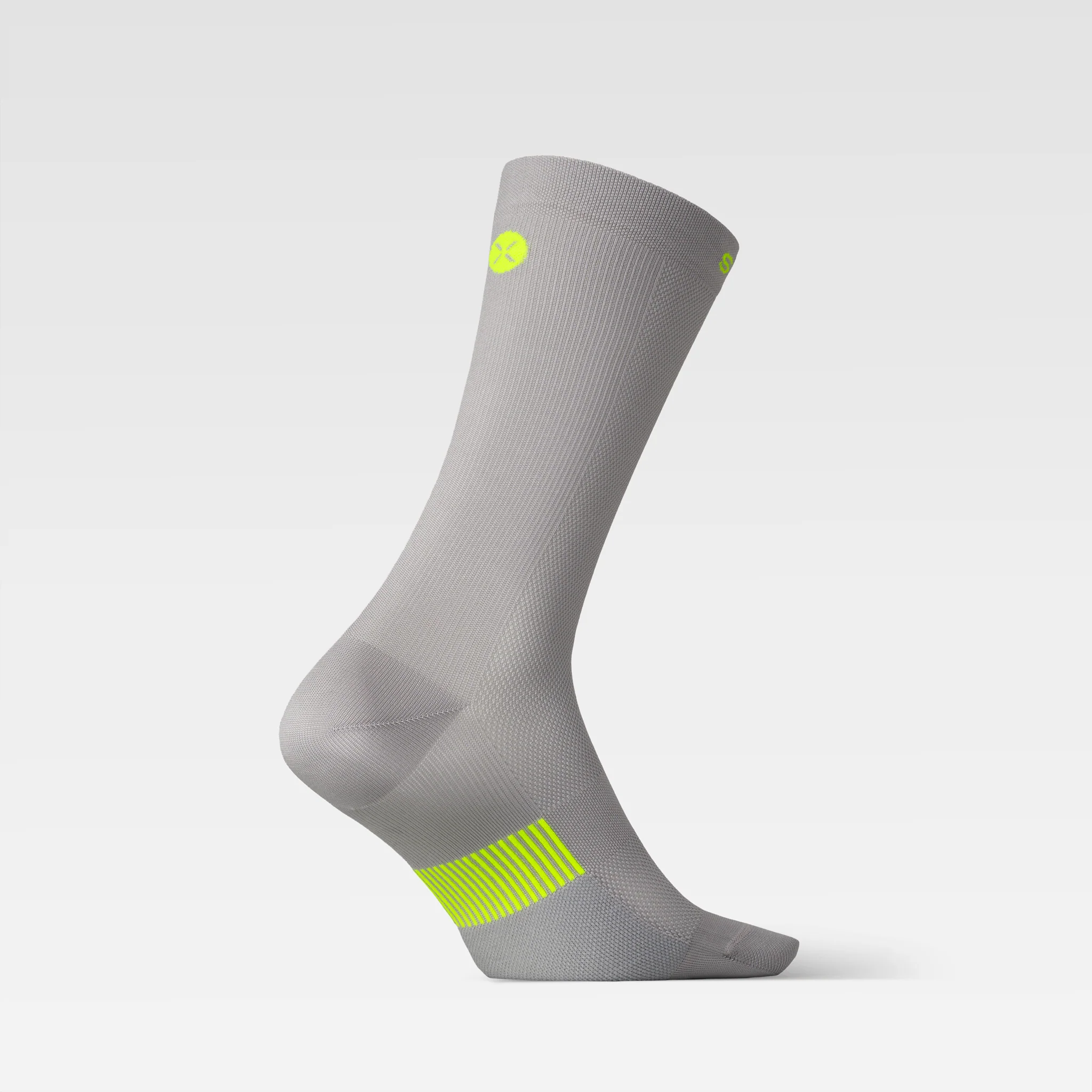Cycling Mid-Calf Socks Women | Silver Grey / Yellow Fluo - Image 3