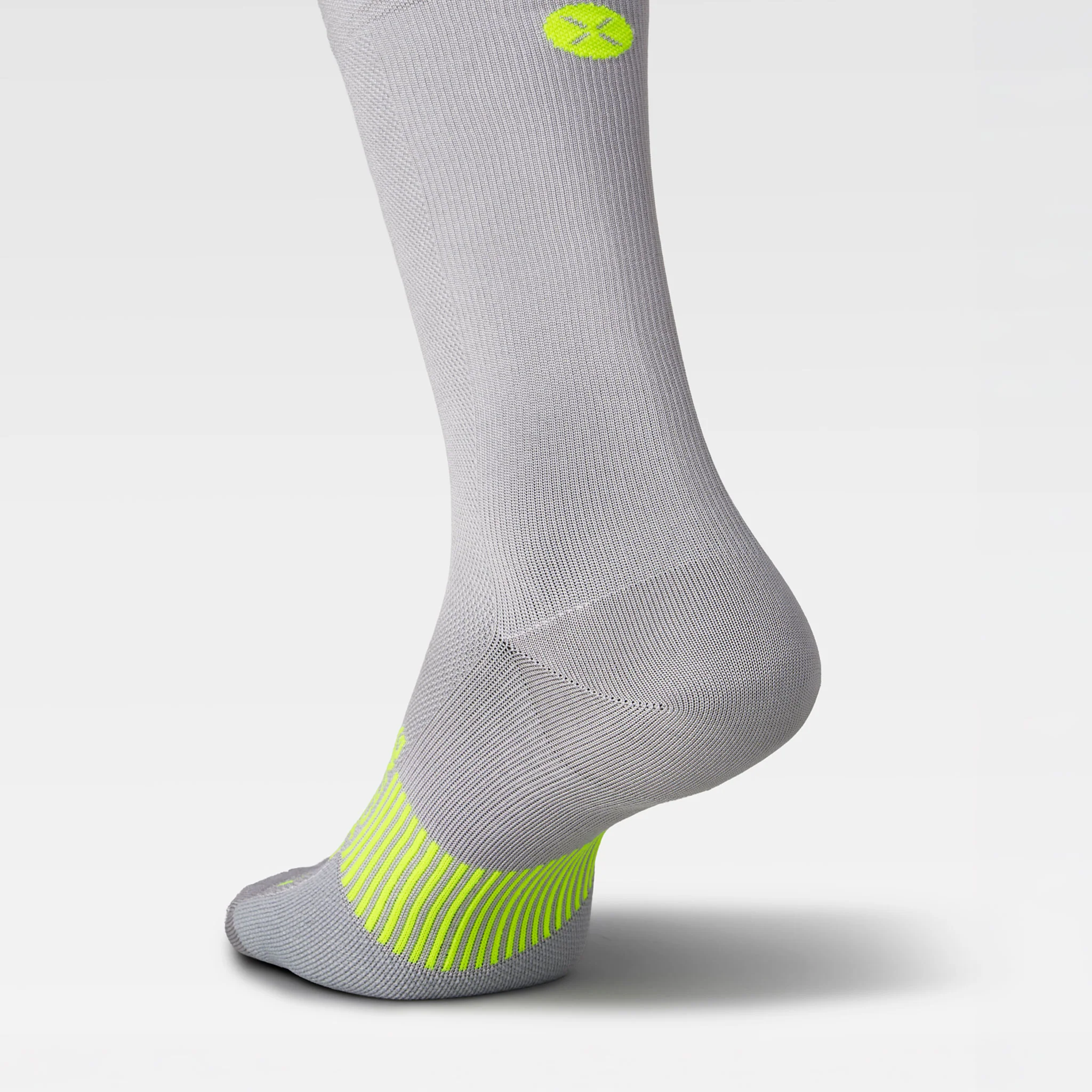 Cycling Mid-Calf Socks Women | Silver Grey / Yellow Fluo - Image 5