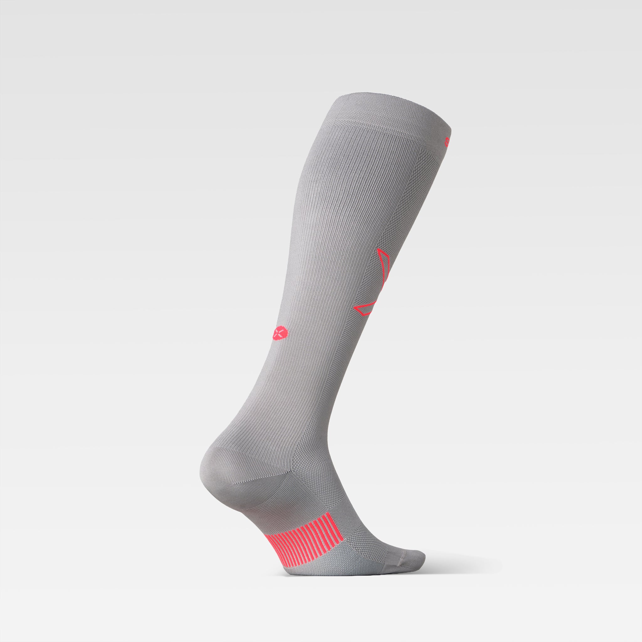 Cycling Socks Men | Silver Grey / Red Fluo - Image 3