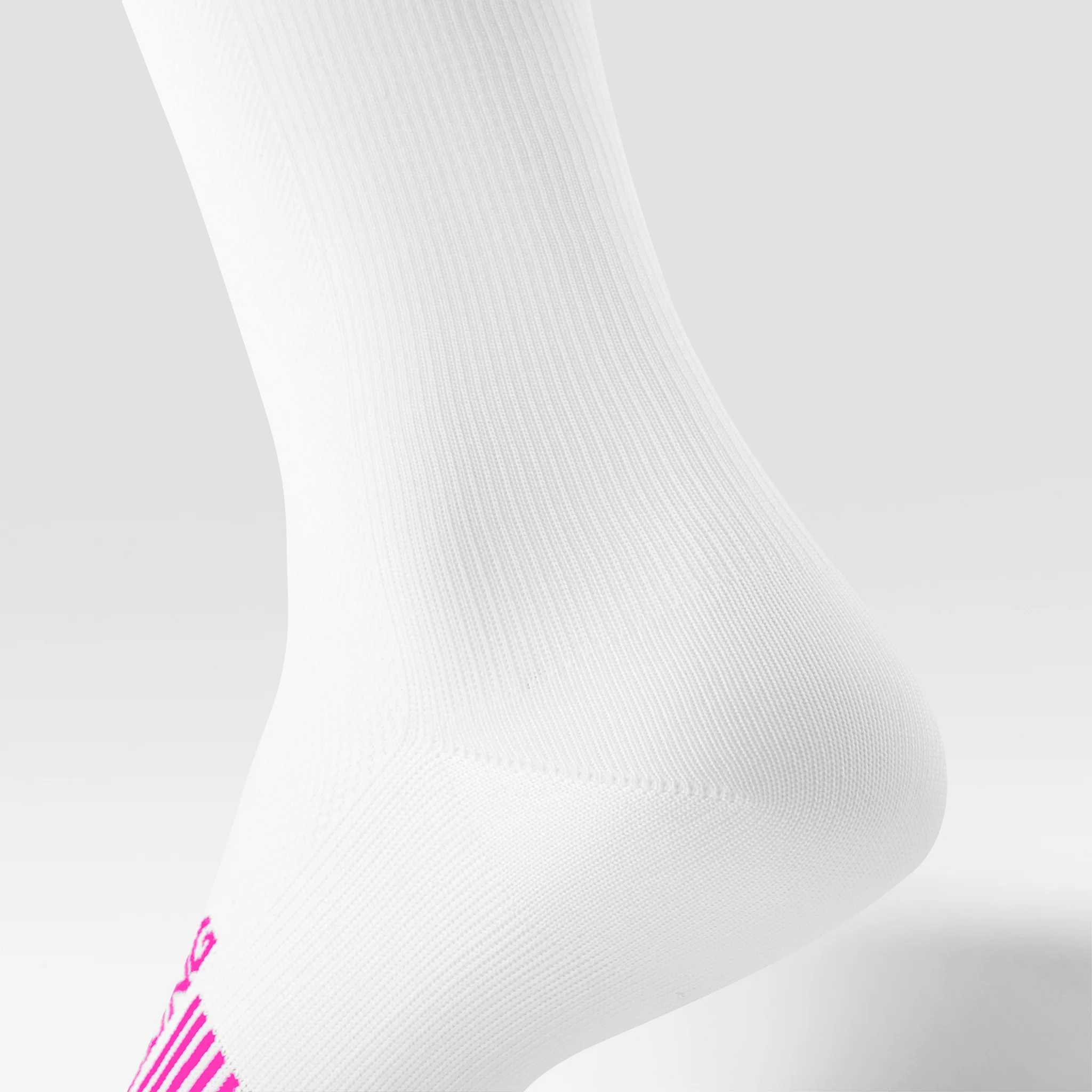 Cycling Mid-Calf Socks Women | White / Pink Fluo - Image 4