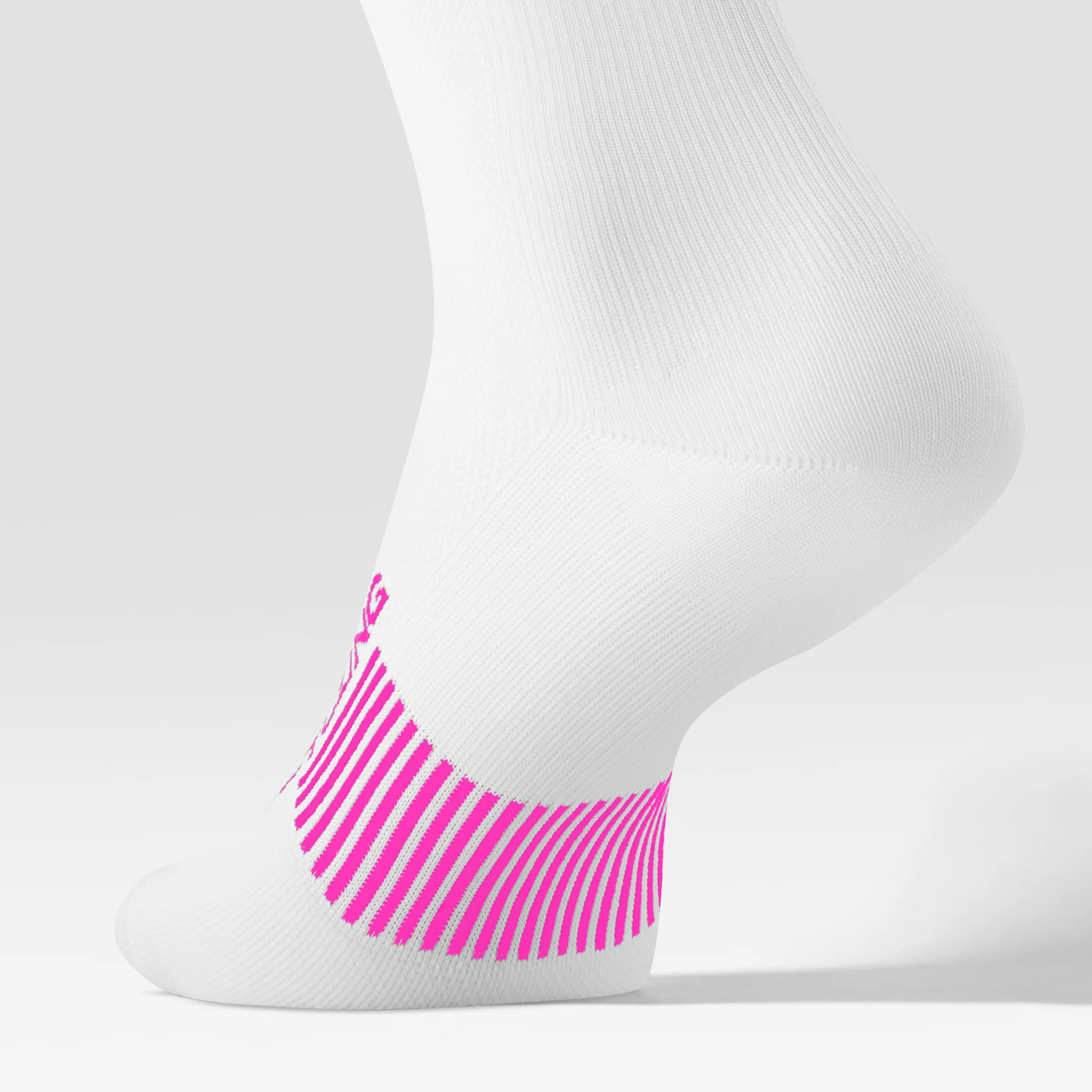 Cycling Mid-Calf Socks Women | White / Pink Fluo - Image 5