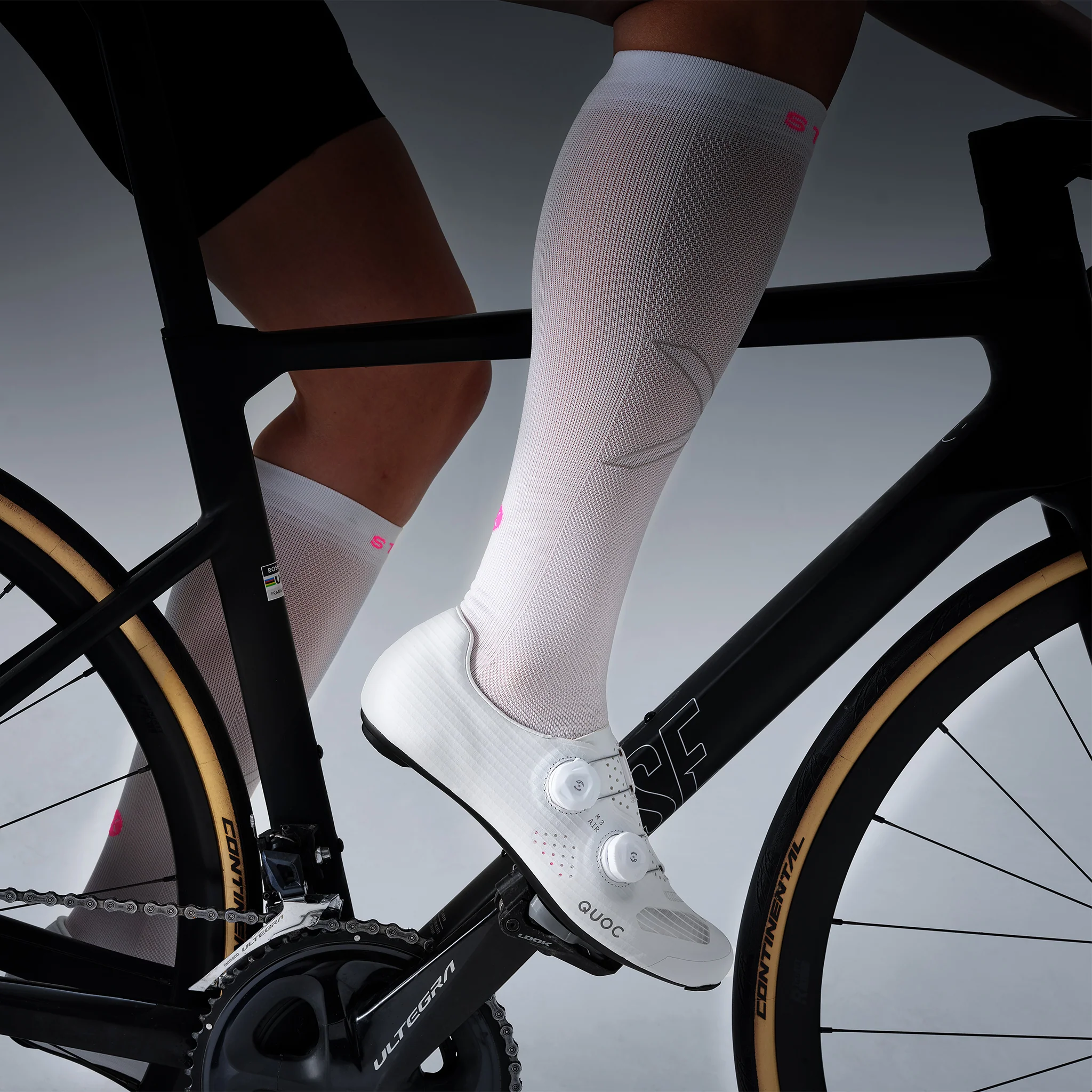 Cycling Socks Women | White / Pink Fluo - Image 6