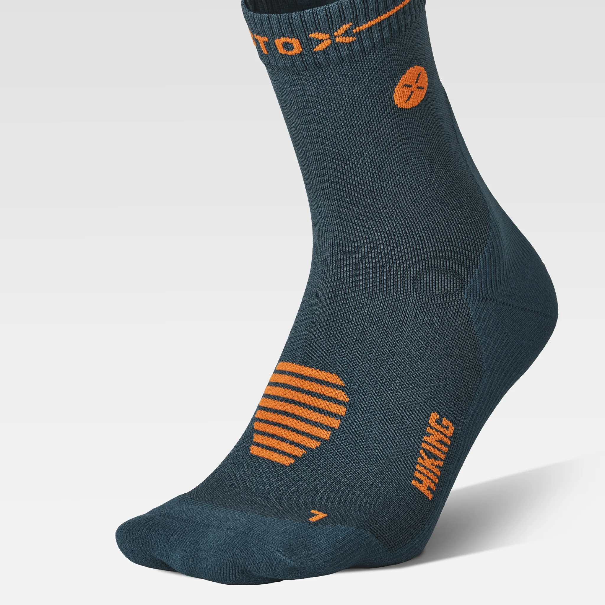 Dryarn® Hiking Ankle Socks Men | Petrol / Orange - Image 4