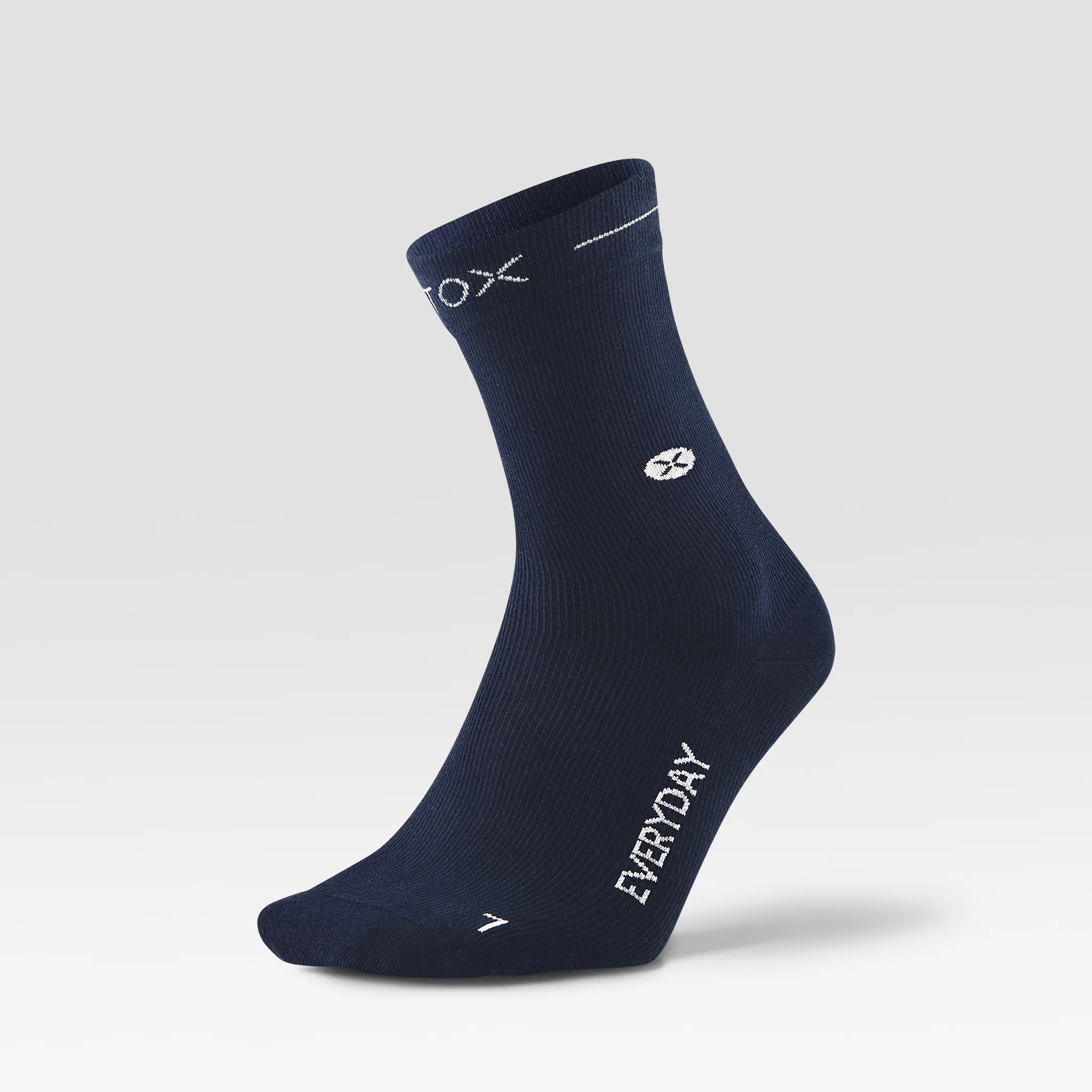 Cotton Everyday Ankle Socks Men 2-Pack | Navy / White - Image 2