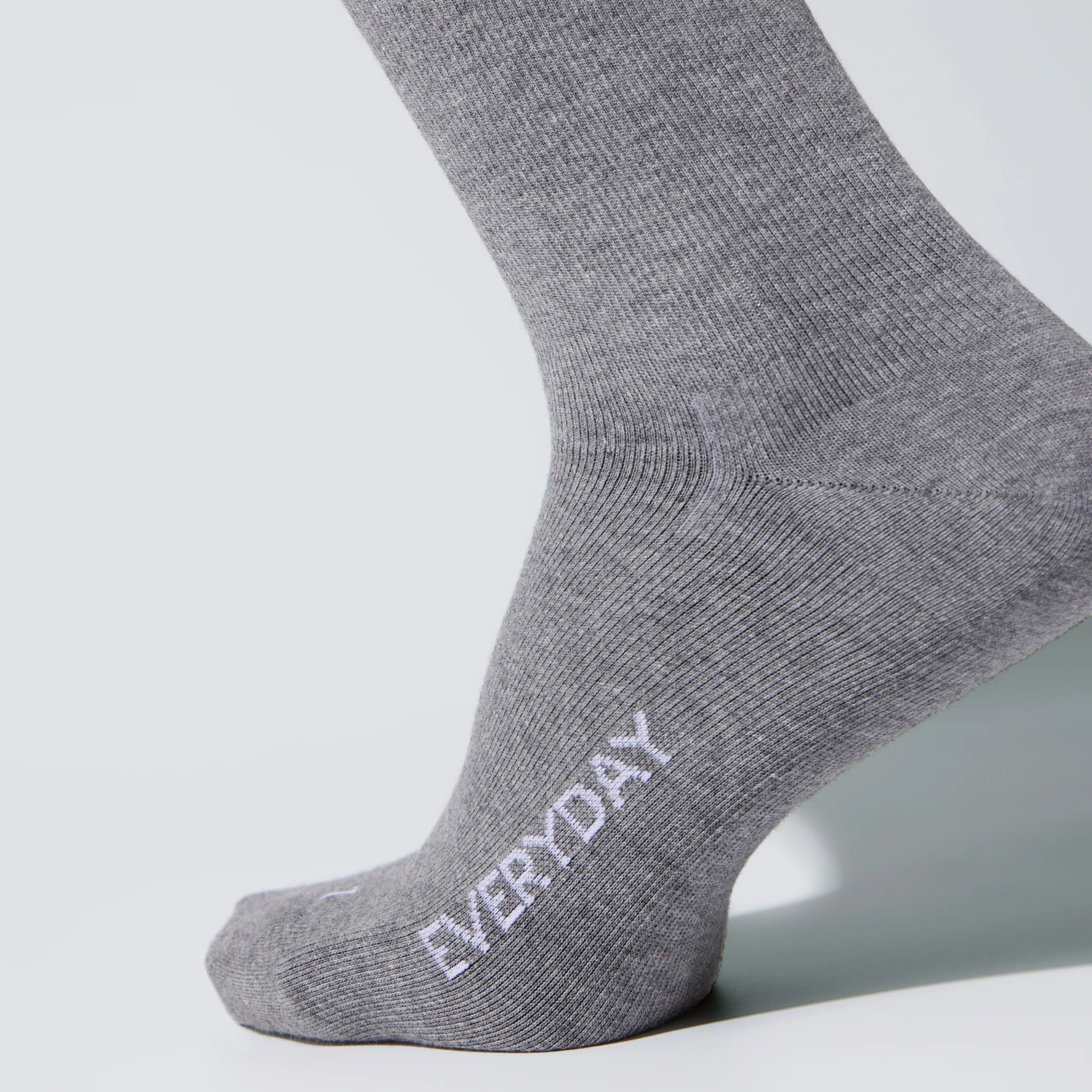 Cotton Everyday Socks Men | Mid Grey / White - Image 5