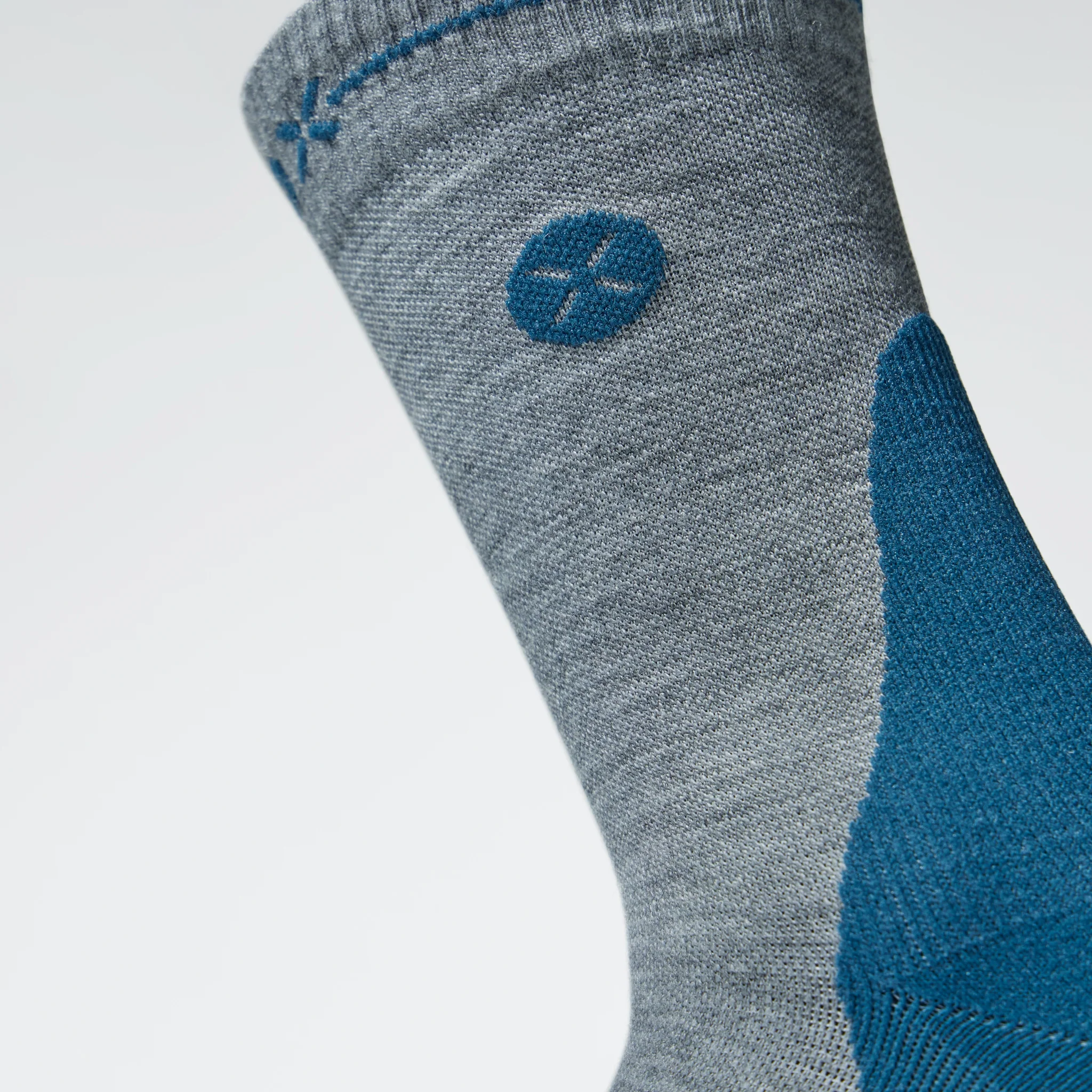 Merino Hiking Ankle Socks Men | Silver Grey / Teal - Image 4