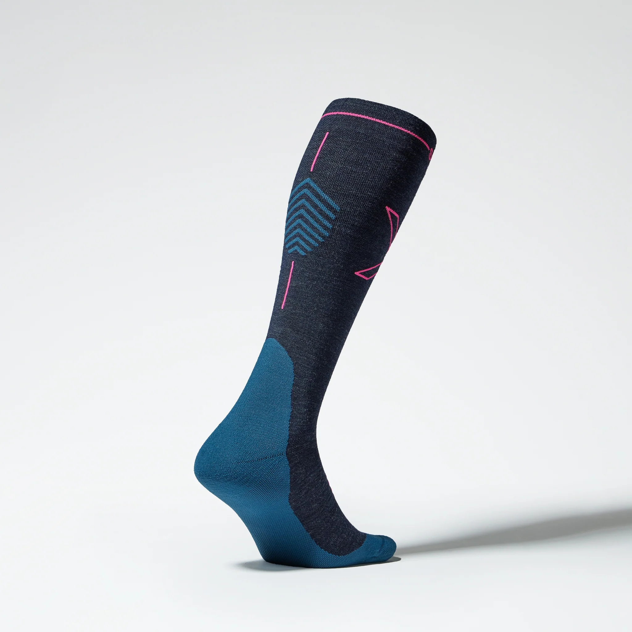 Merino Hiking Socks Women | Dark Blue / Pink - Image 3