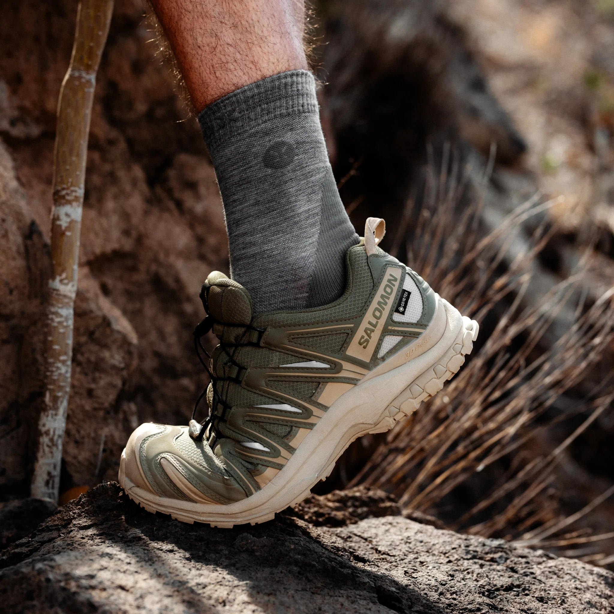 Merino Hiking Ankle Socks Men | MidGrey / Grey - Image 6