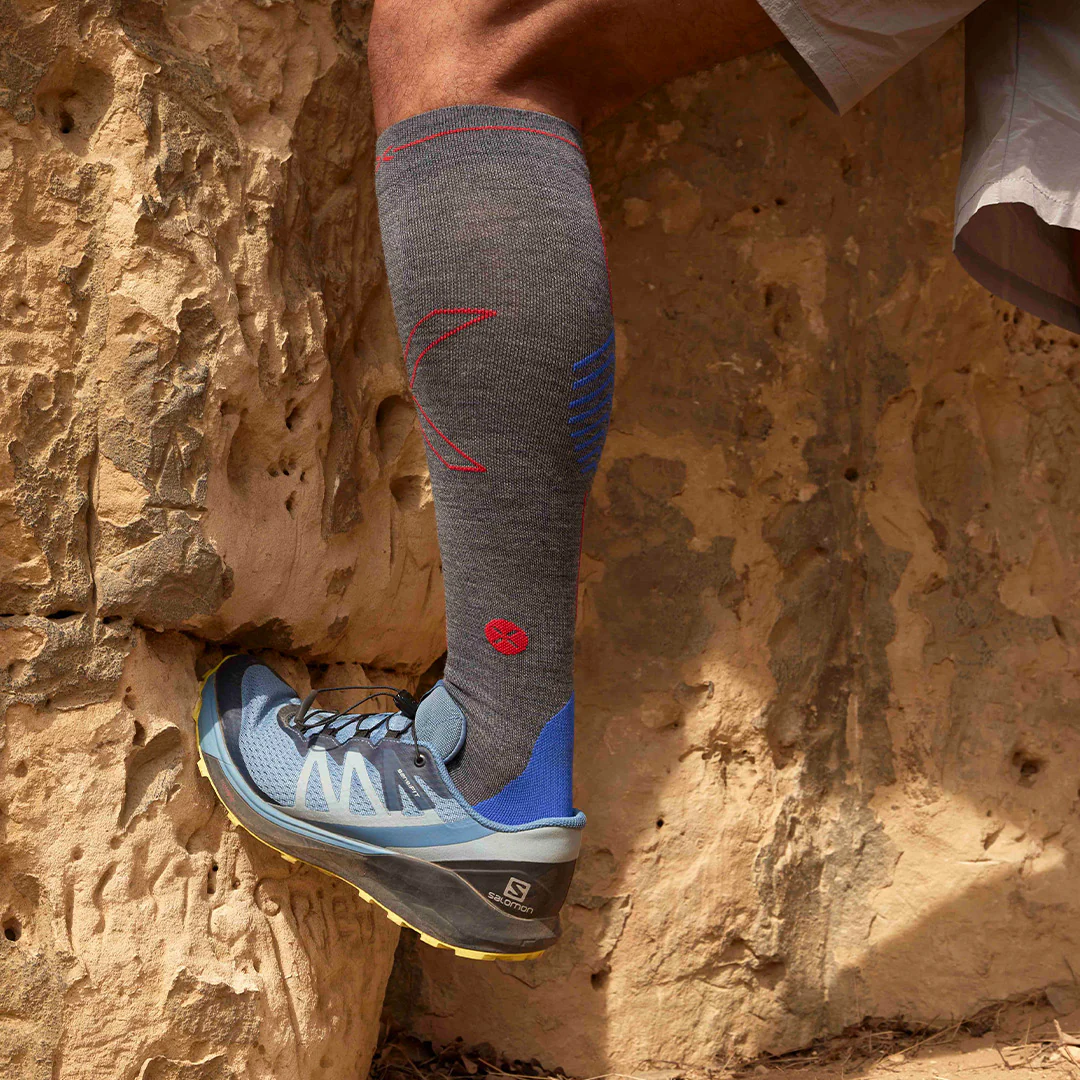Merino Hiking Socks Men | Blue / Light Grey - Image 6