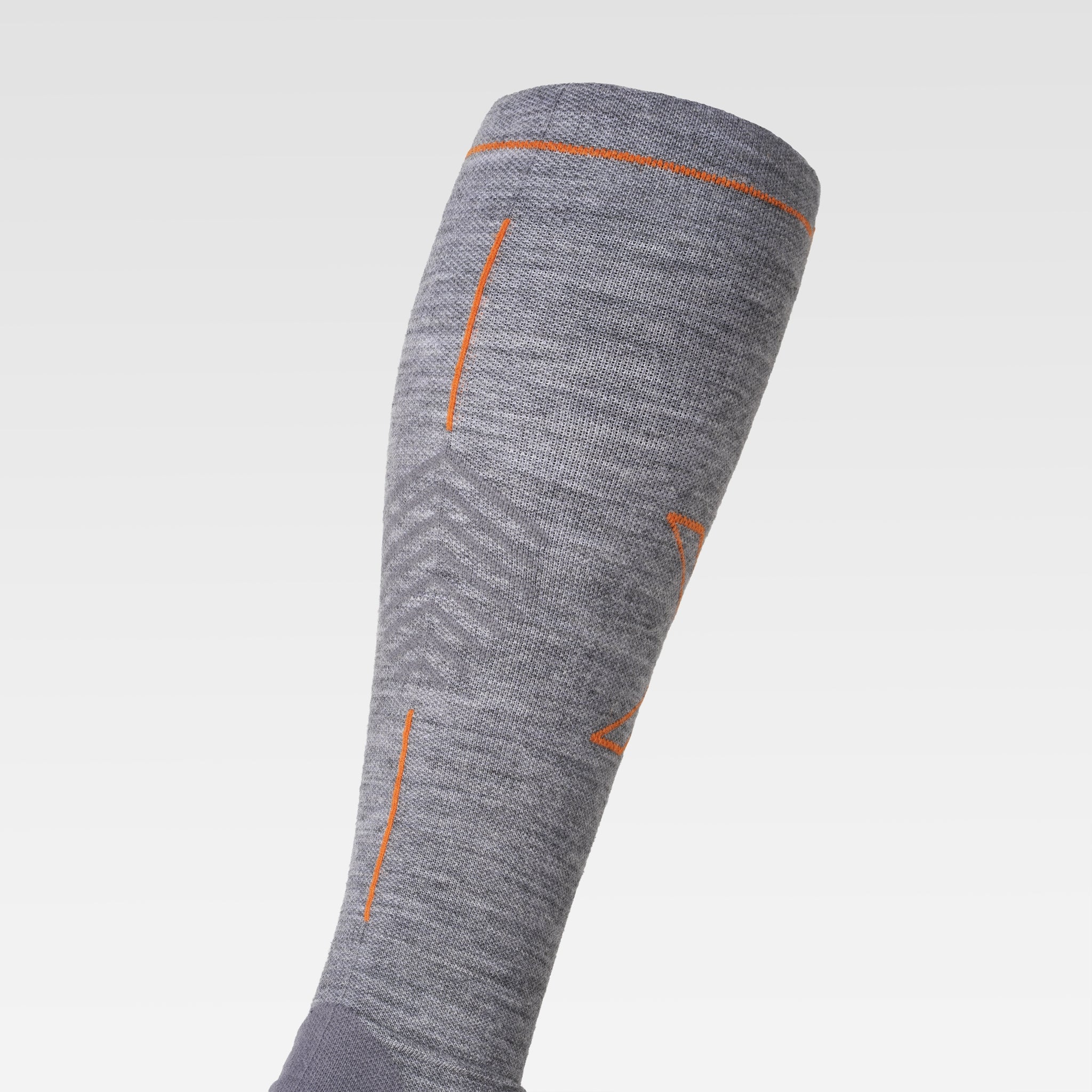 Merino Hiking Socks Women | Mid Grey  / Orange - Image 4