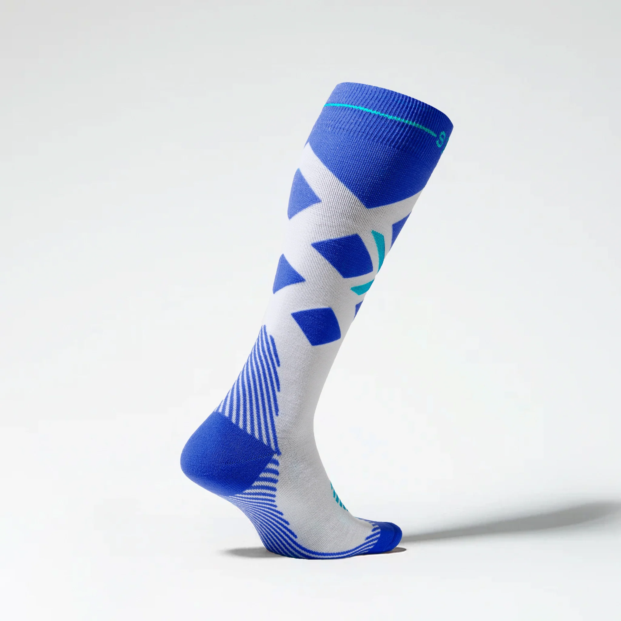 Merino Skiing Socks Men | White / Cobalt - Image 3