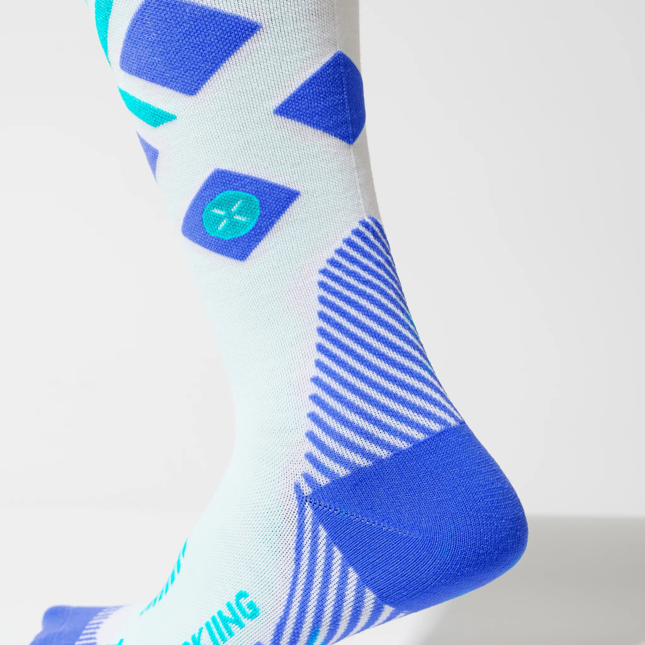 Merino Skiing Socks Men | White / Cobalt - Image 5