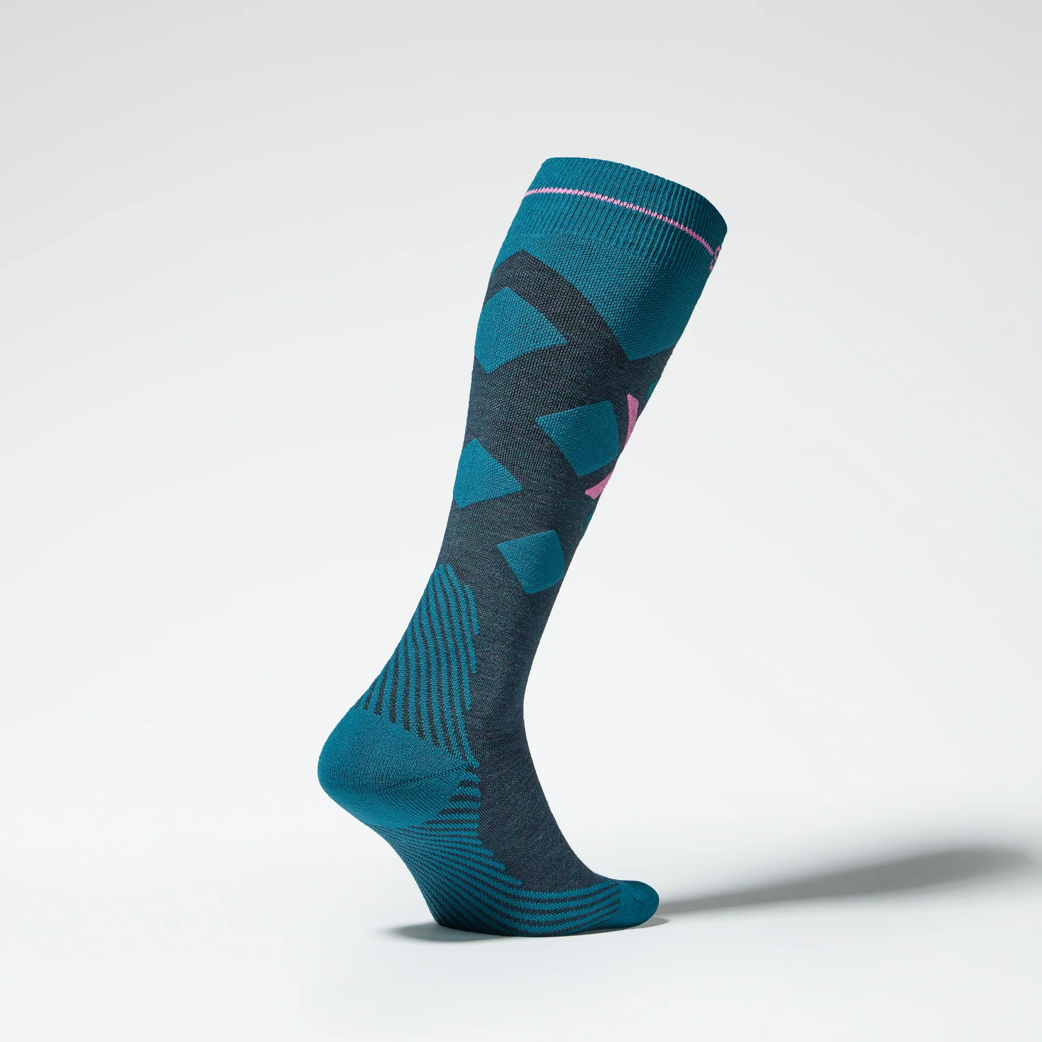 Merino Skiing Socks Women 2-Pack | Teal / Pink - Image 4