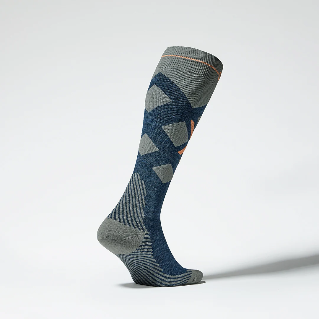 Merino Skiing Socks Women | Blue / Orange - Image 2