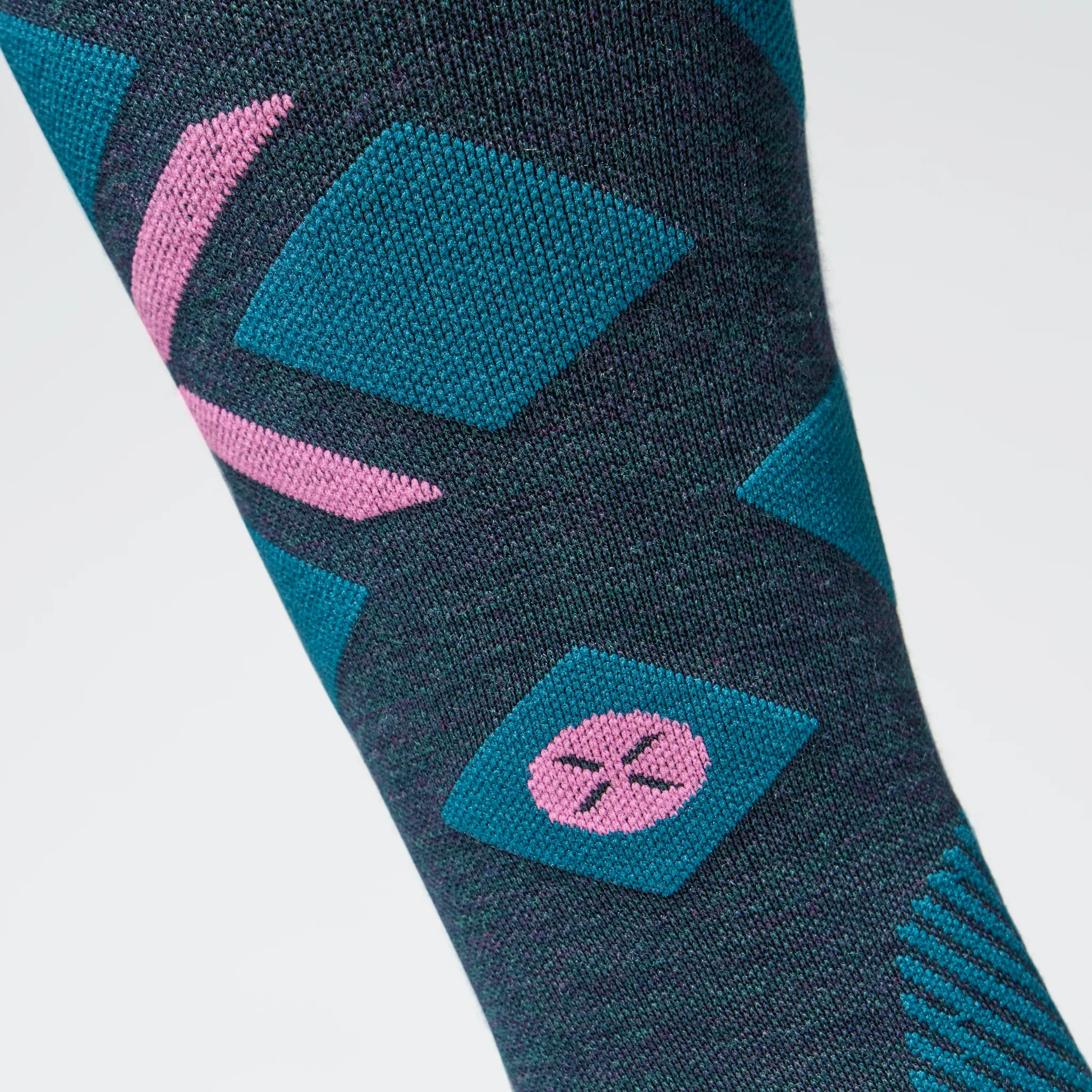 Merino Skiing Socks Women | Teal / Pink - Image 5