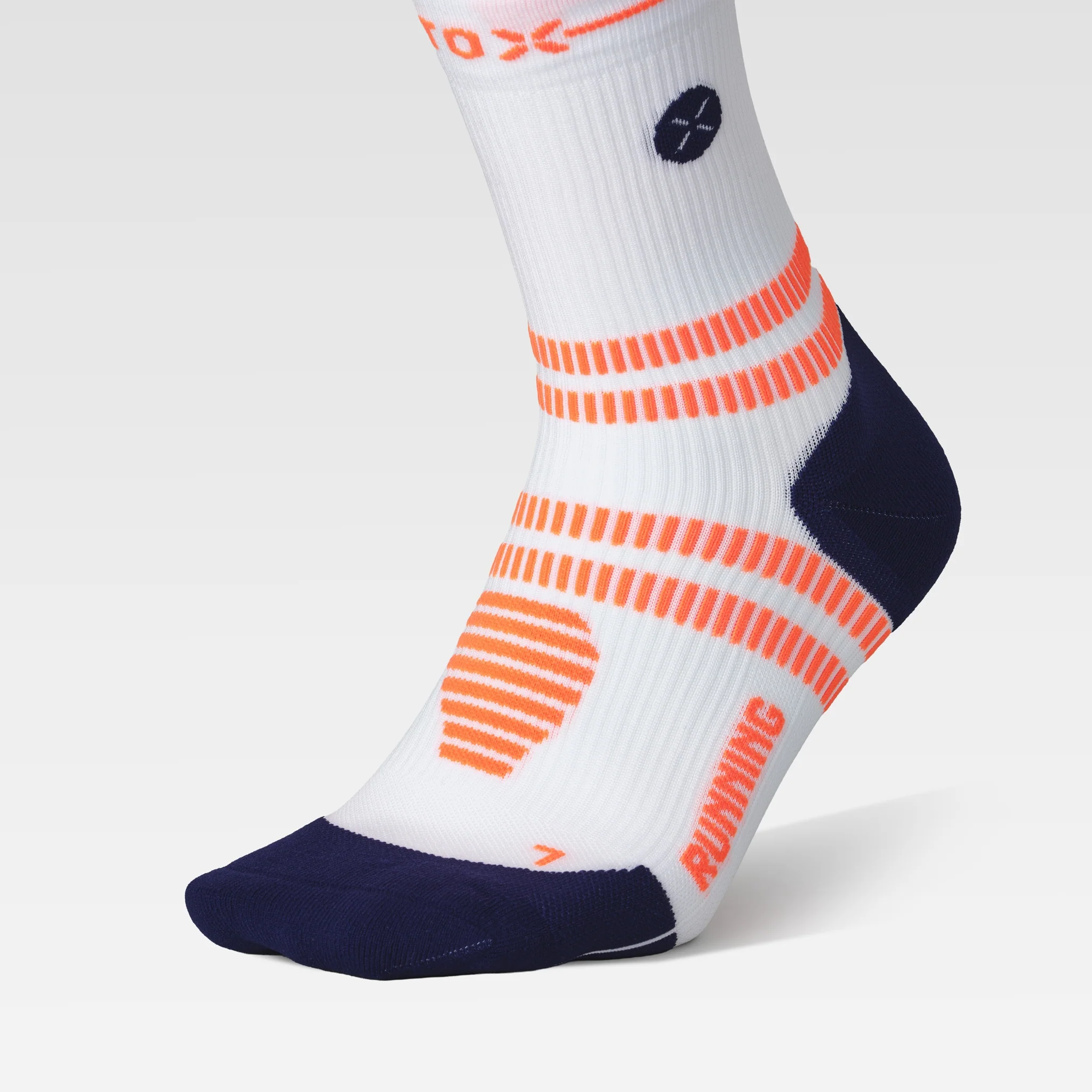 Running Ankle Socks Men | White / Orange Fluo - Image 4