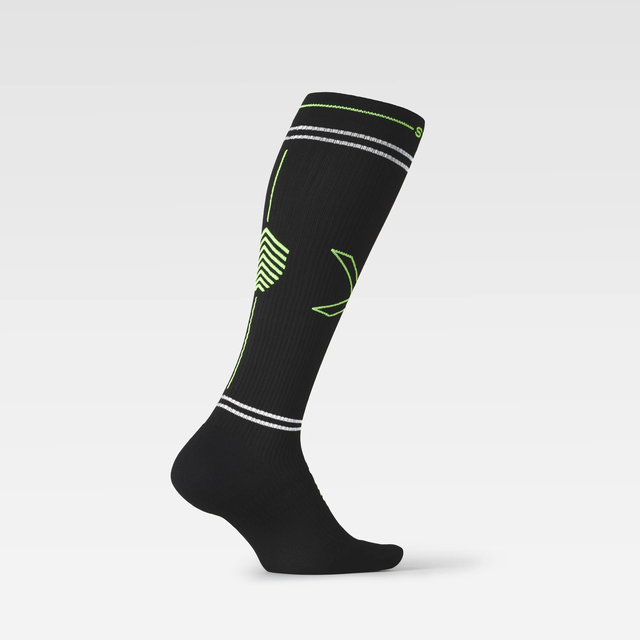 Reflective Running Socks Men | Black / Green Fluo - Image 3