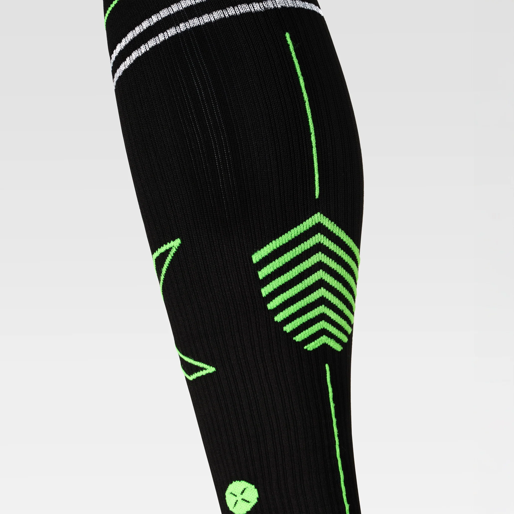 Reflective Running Socks Men | Black / Green Fluo - Image 5