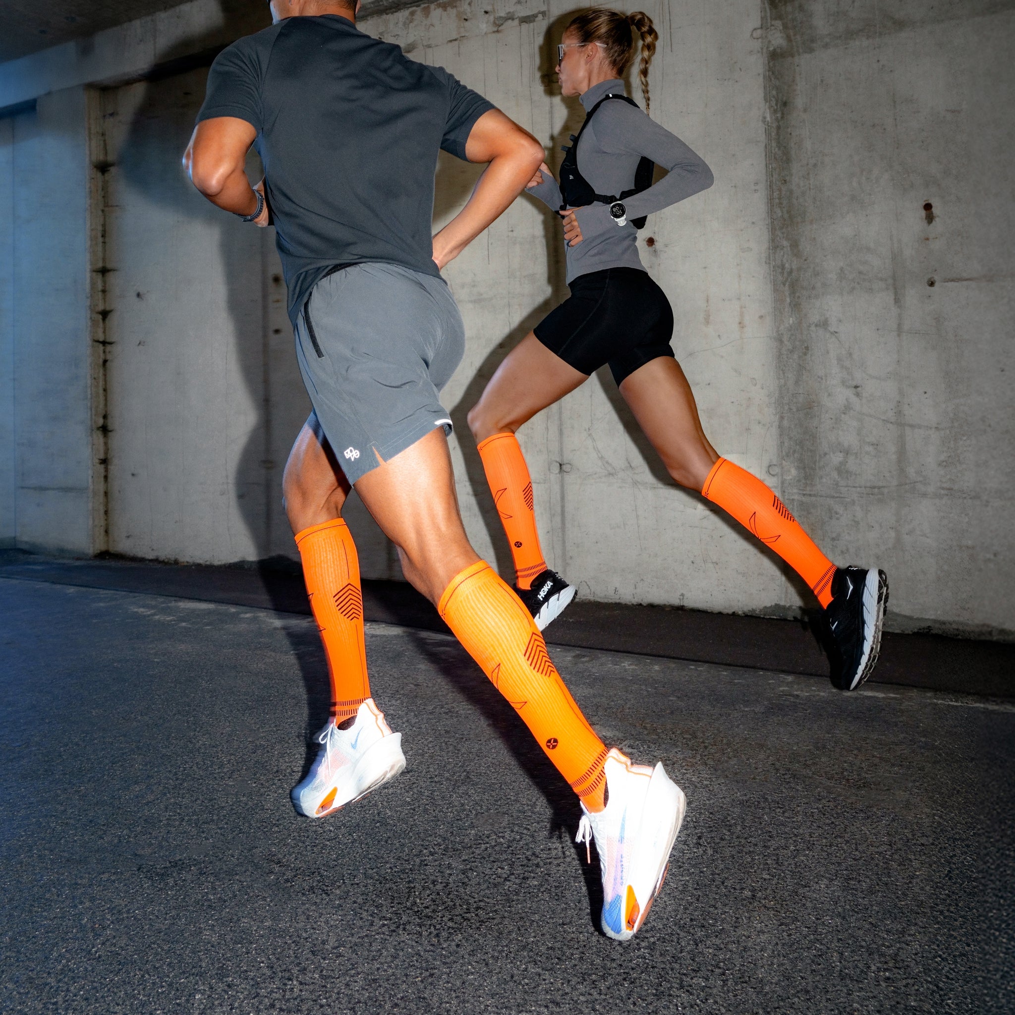 Running Socks Men | Orange Fluo / Black - Image 6
