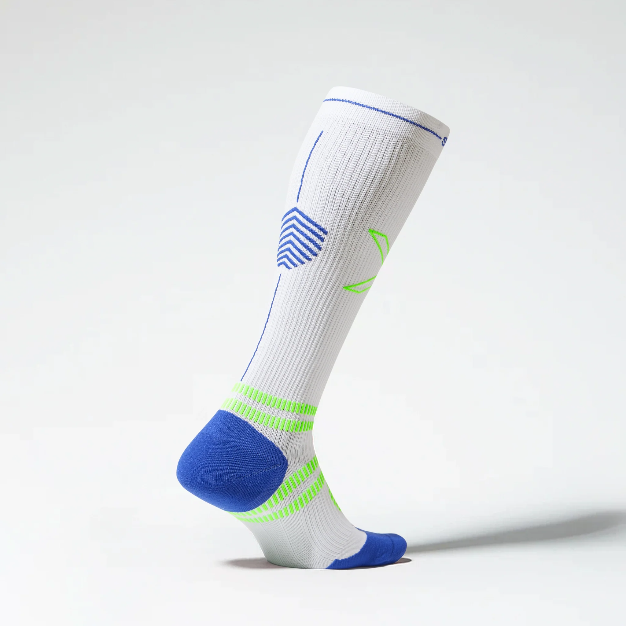Running Socks Men | White / Green Fluo - Image 3