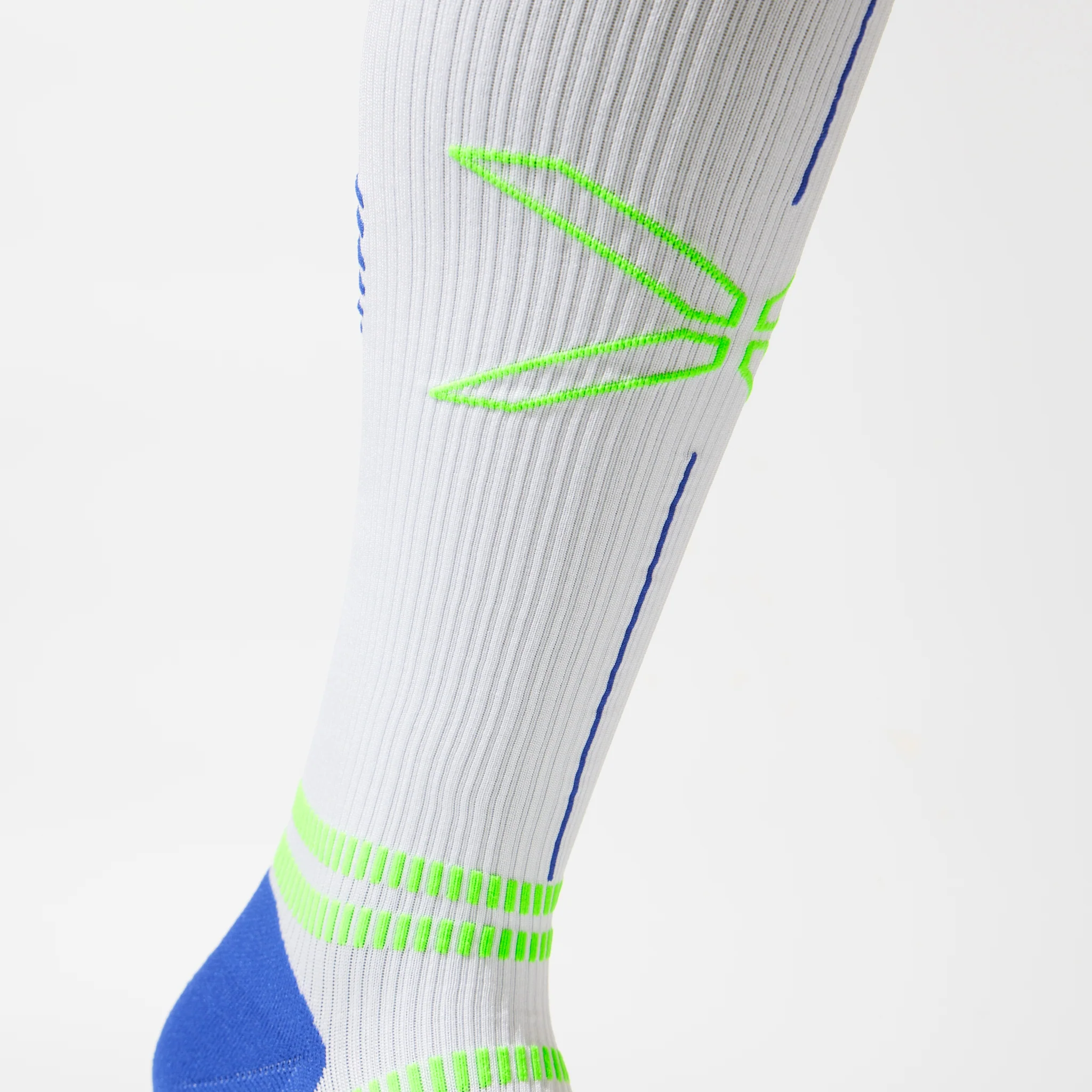 Running Socks Men | White / Green Fluo - Image 4