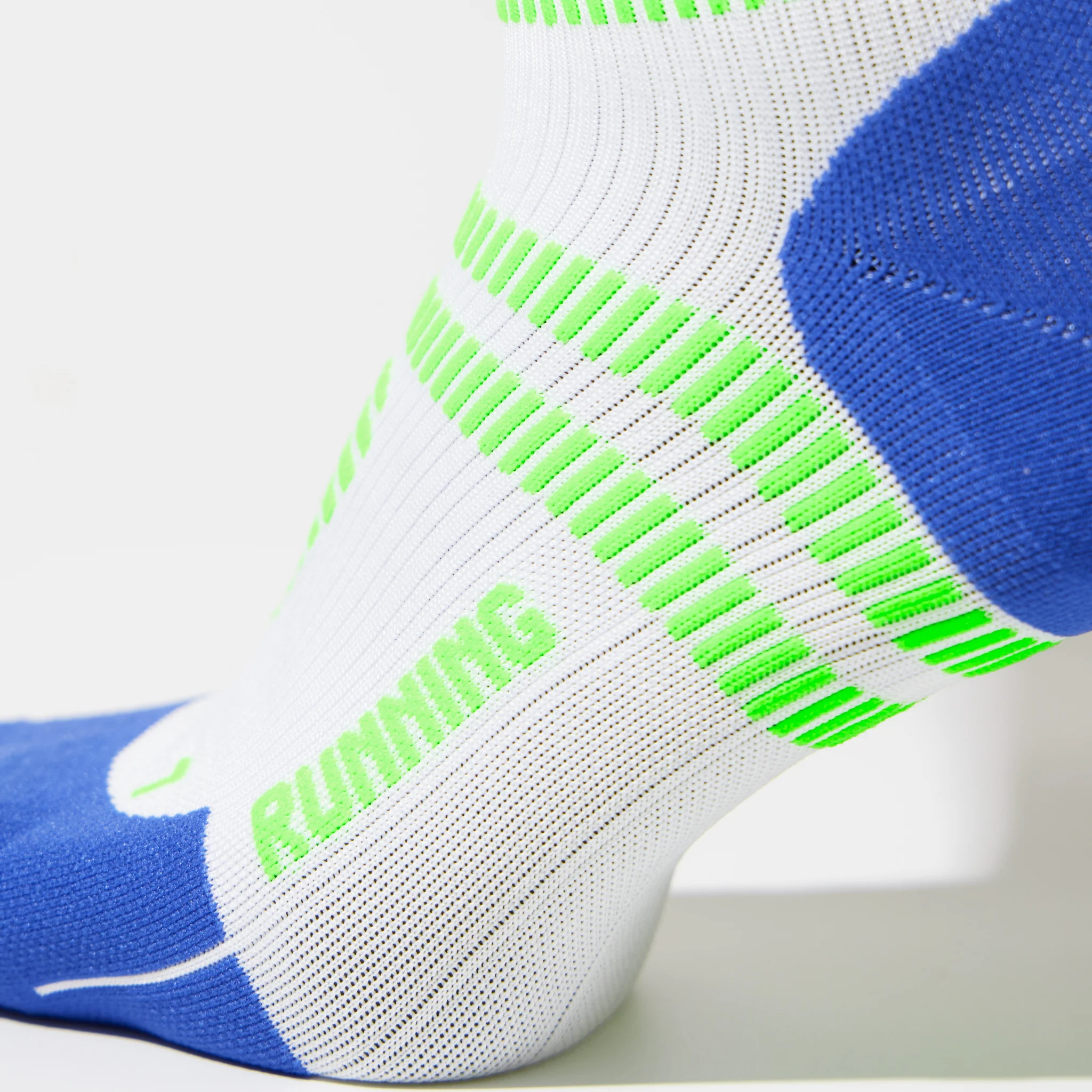 Running Socks Men | White / Green Fluo - Image 5