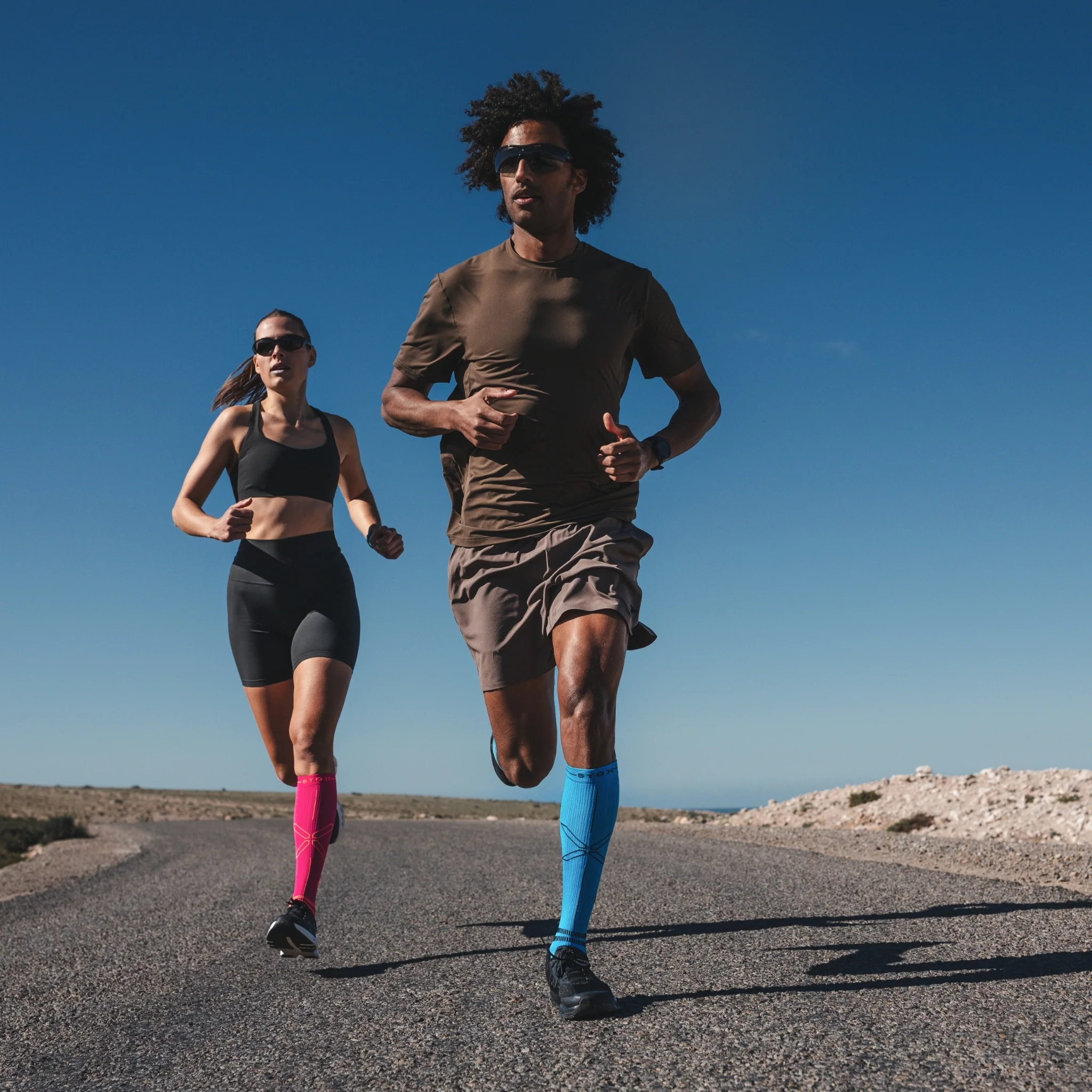 Running Socks Men | White / LightBlue - Image 6