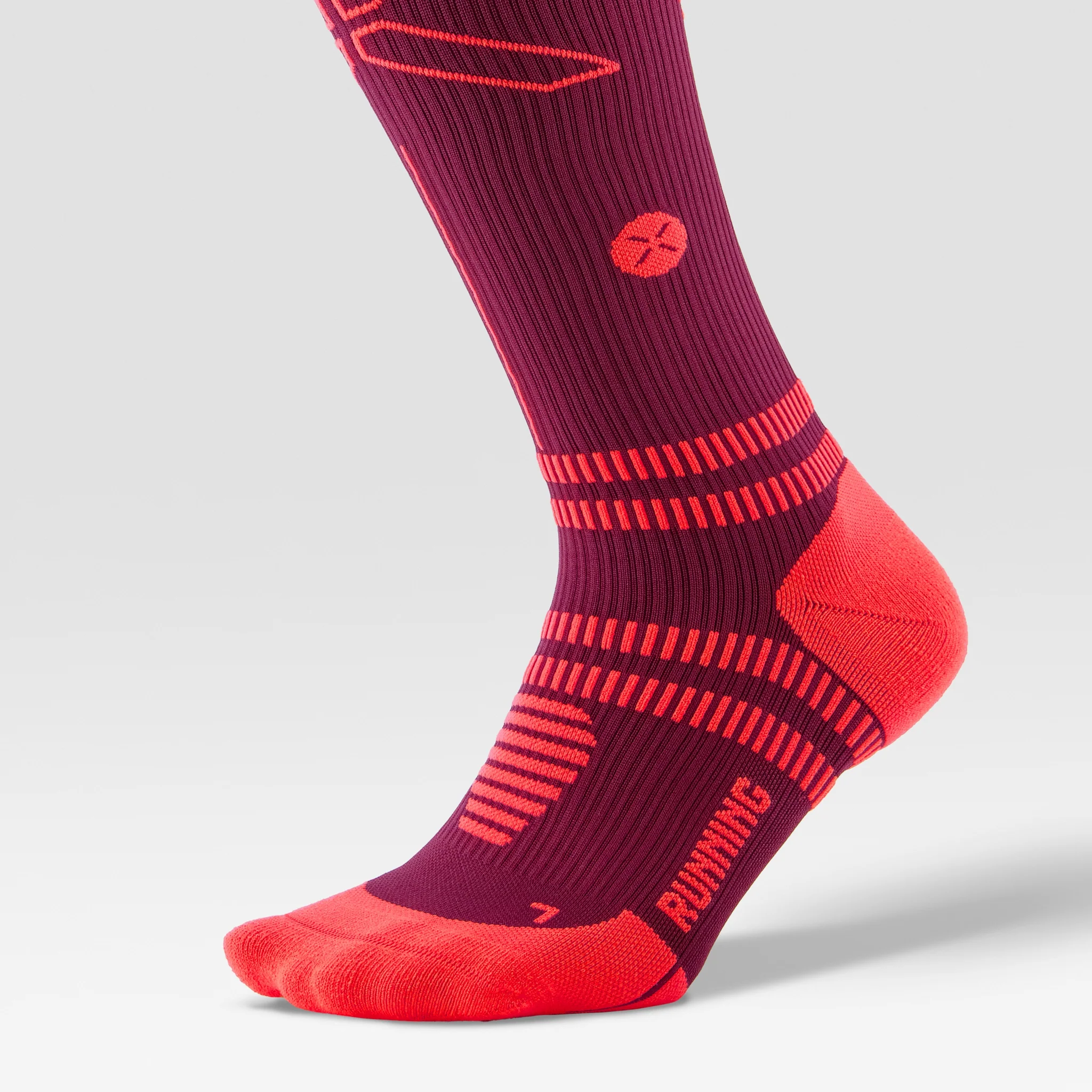 Running Socks Women | Bordeaux / Orange - Image 4