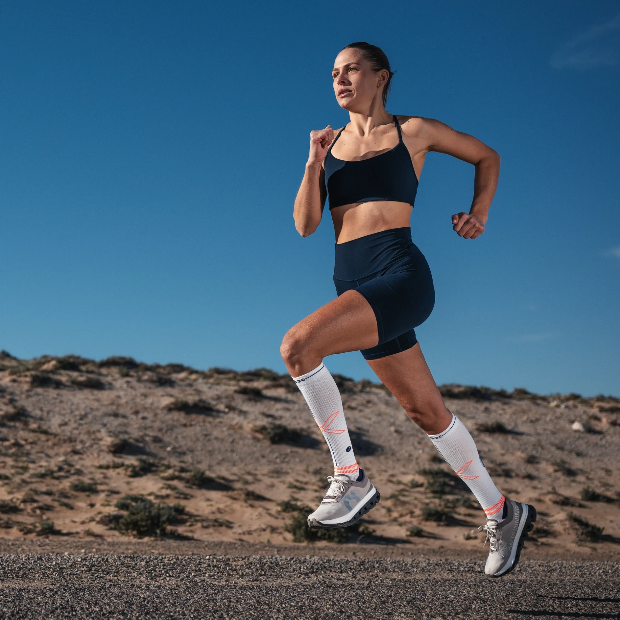 Running Socks Women | White / Orange Fluo - Image 7