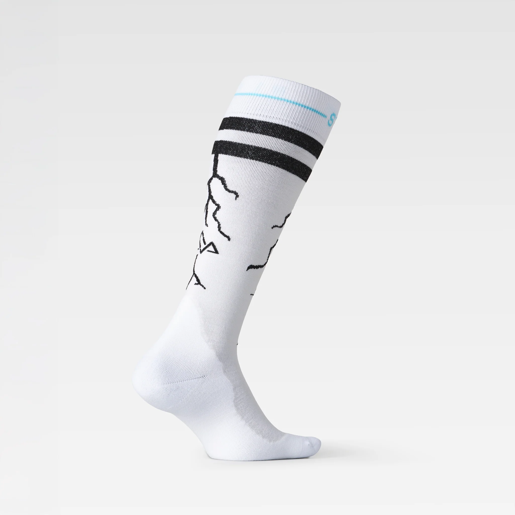 Merino Snow Socks Men – Leon Vockensperger Edition | White / Black / Turquoise - Image 3