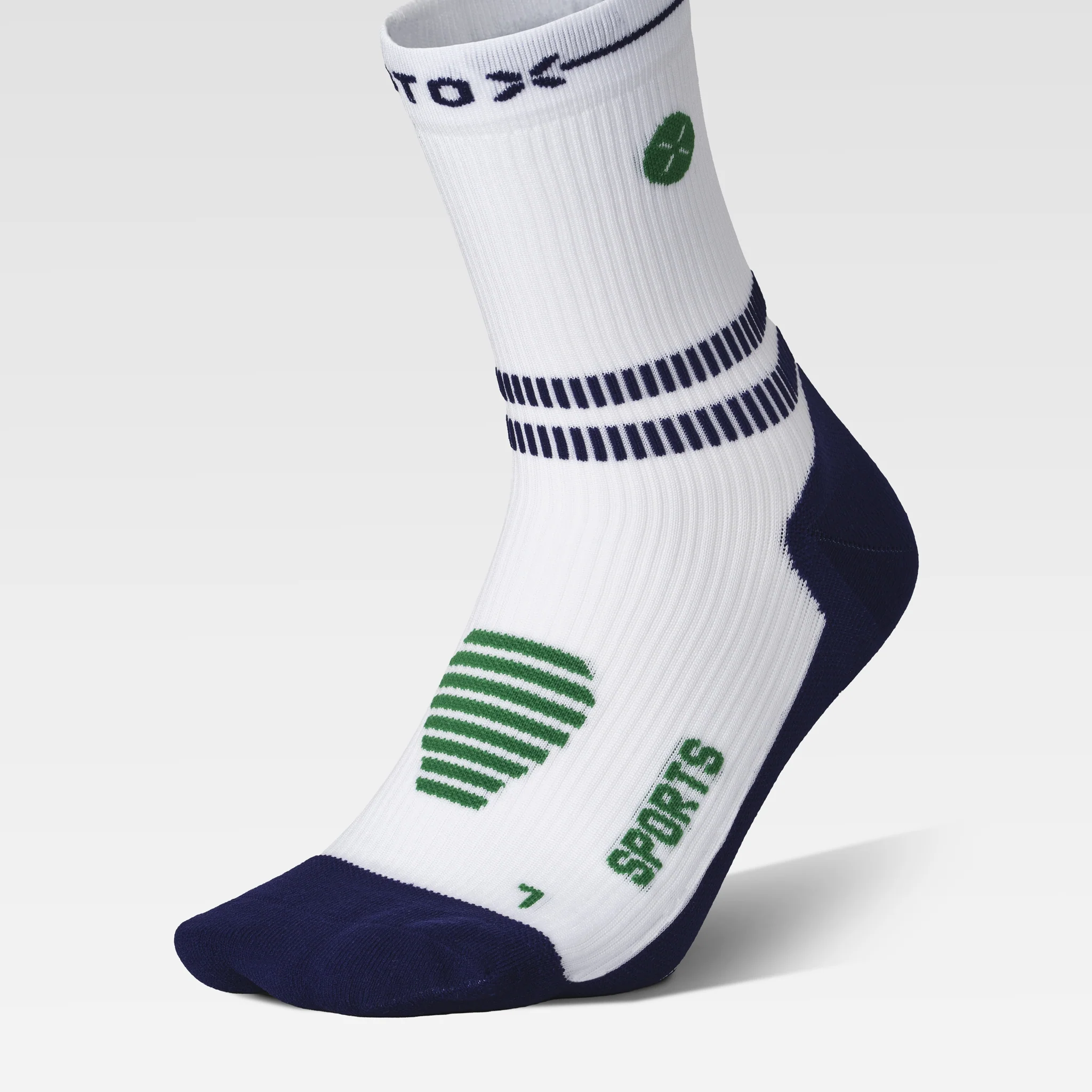 Sports Ankle Socks Men | White / Navy / Green - Image 4
