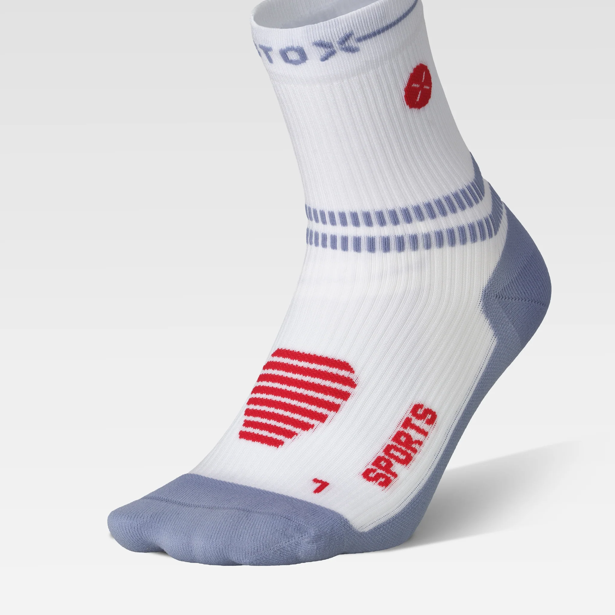 Sports Ankle Socks Women | White / Blue / Red - Image 4