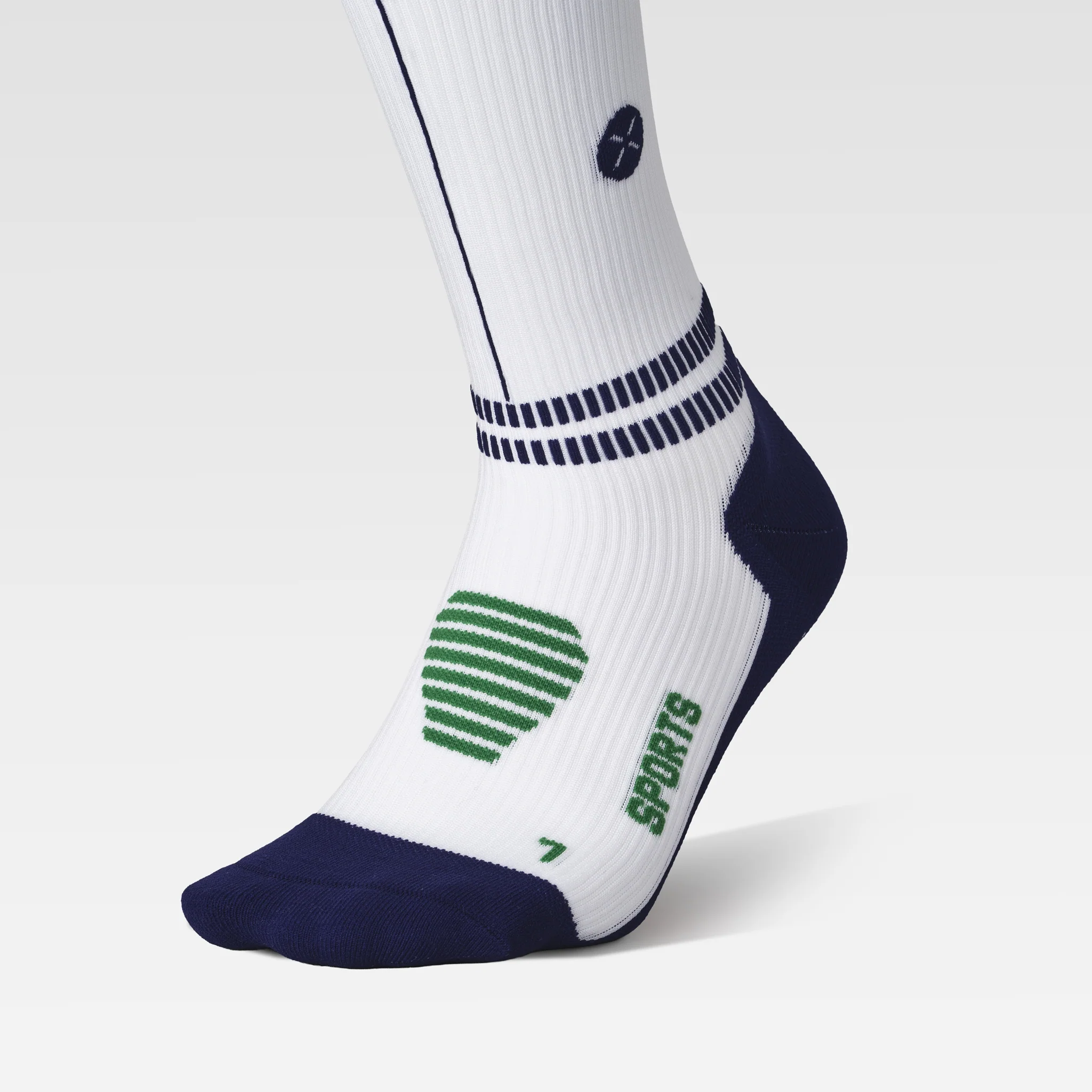Sports Socks Men | White / Navy / Green - Image 5