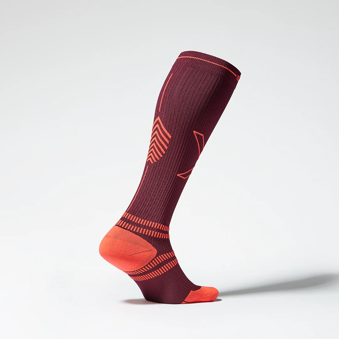 Sports Socks Women | Bordeaux / Orange - Image 2