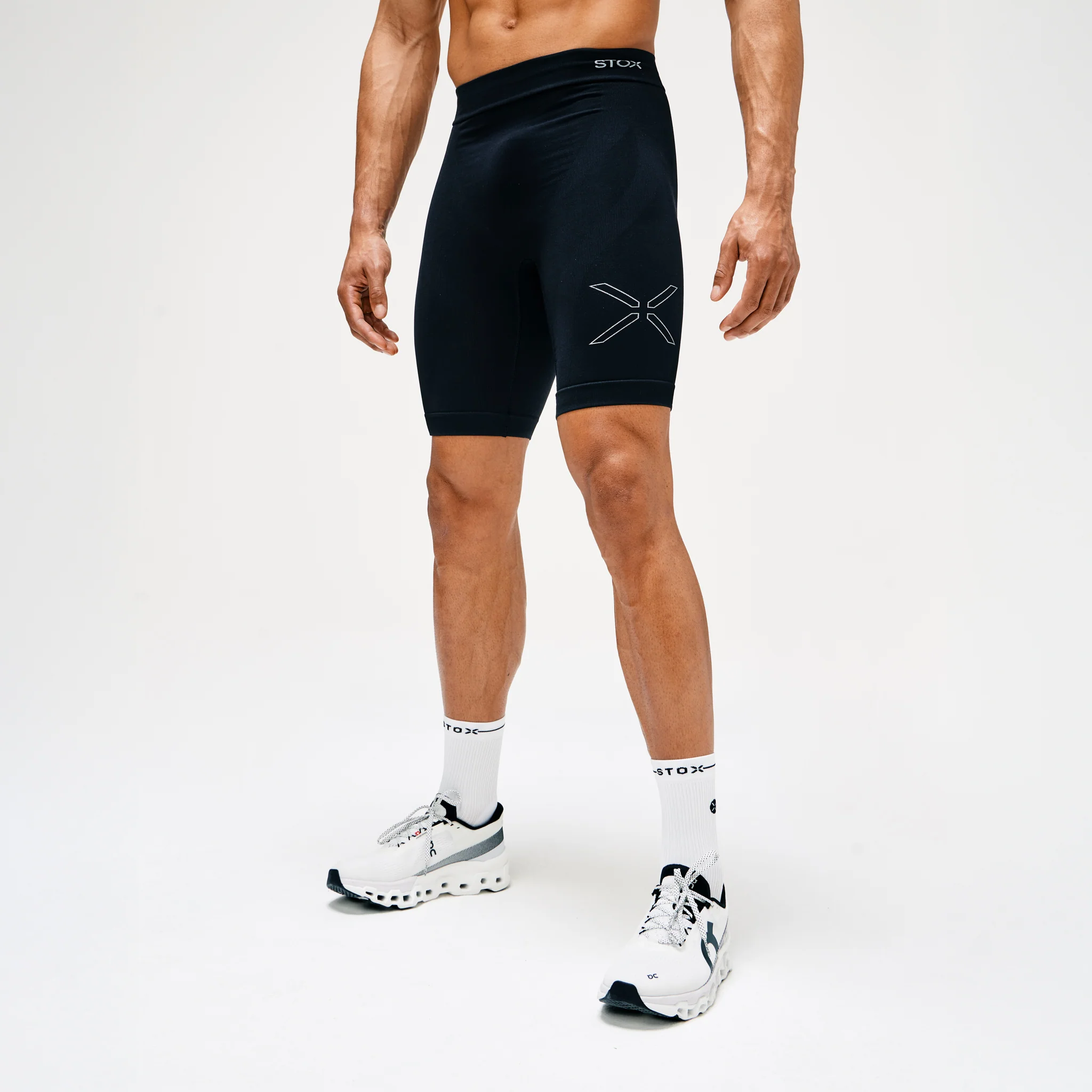Sports Tights Men Short | Black / White - Image 3